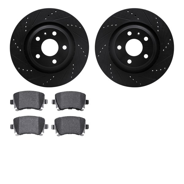 Dynamic Friction Co 8602-73045, Rotors-Drilled and Slotted-Black with 5000 Euro Ceramic Brake Pads, Zinc Coated 8602-73045